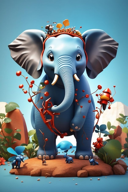 un cartel de un elefante de circo con una corona