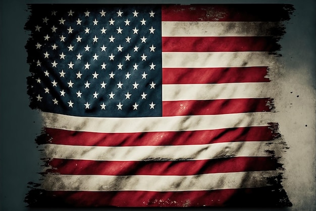Un cartel enmarcado de la bandera americana.