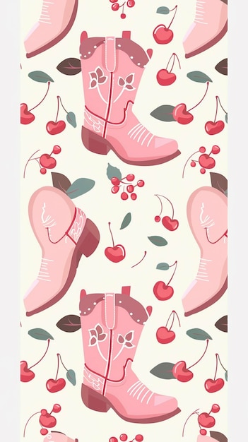 un cartel para un espectáculo de moda con un par de botas rosas