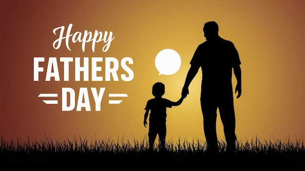 un cartel para el feliz día de la madre con el padre y el hijo tomados de la mano