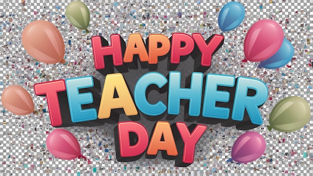 un cartel para un feliz día del maestro con globos y las palabras feliz día Ai generativo