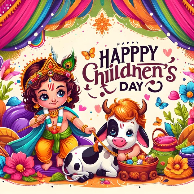 Foto un cartel para el feliz día de los niños del feliz día de la infancia