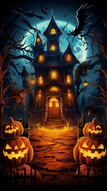 Cartel de fiesta de halloween en estilo horror