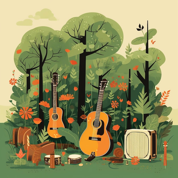 Cartel de fiesta en la jungla con hoja tropical Plantilla de diseño de festival de fiesta de verano Ai generativo