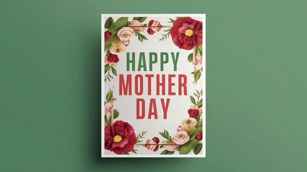 Foto un cartel con flores en él que dice feliz día de las madres