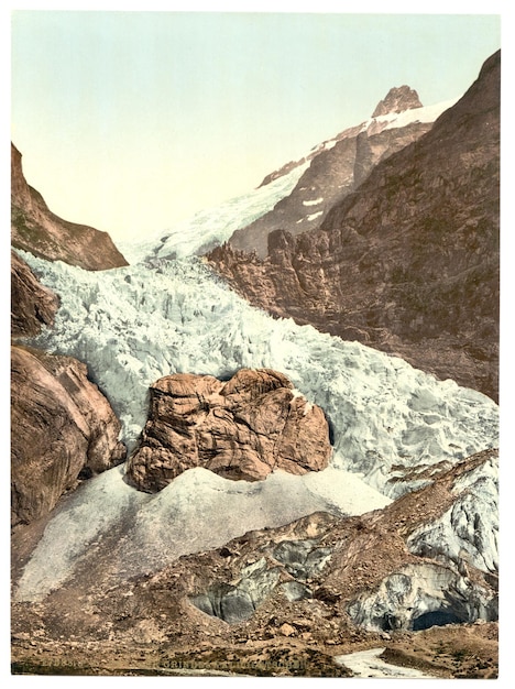 Foto un cartel para un glaciar llamado un glaciar