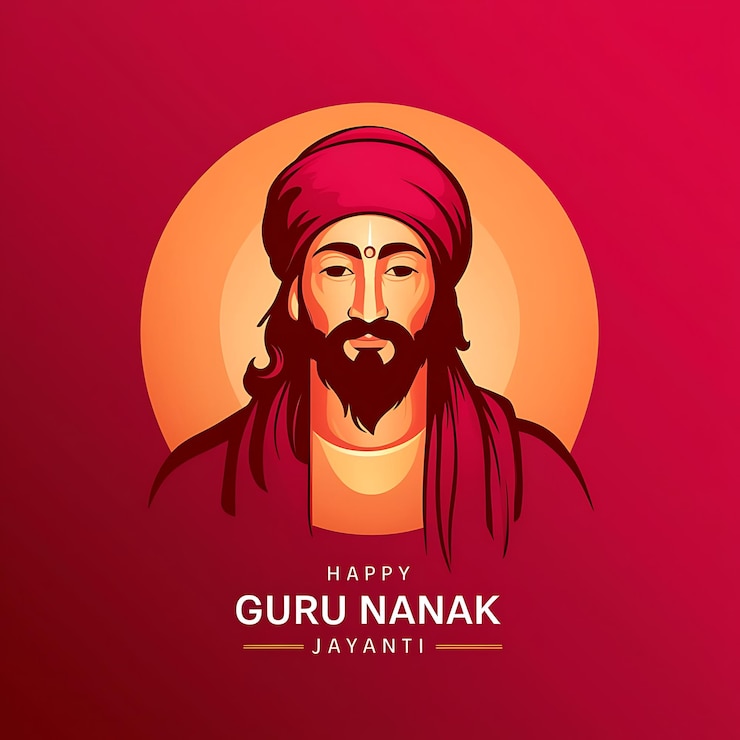 Foto el cartel de guru nanak jayanti el estandarte del guru nanak