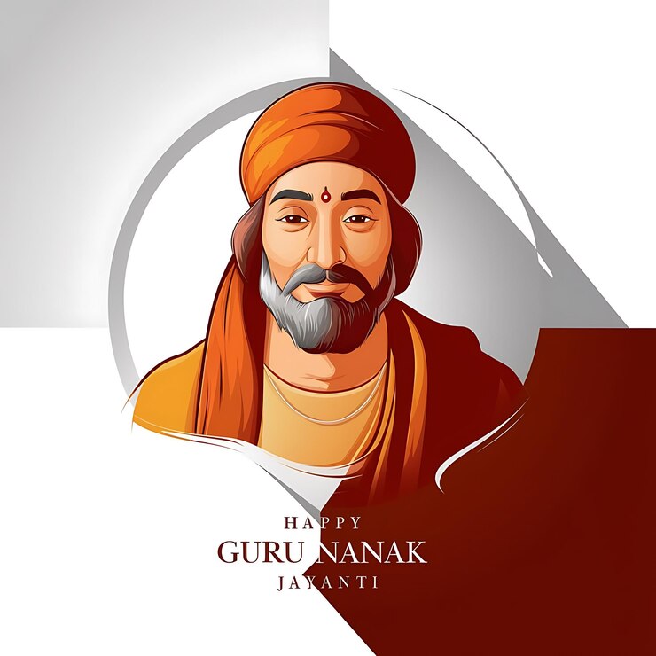 Foto el cartel de guru nanak jayanti el estandarte del guru nanak