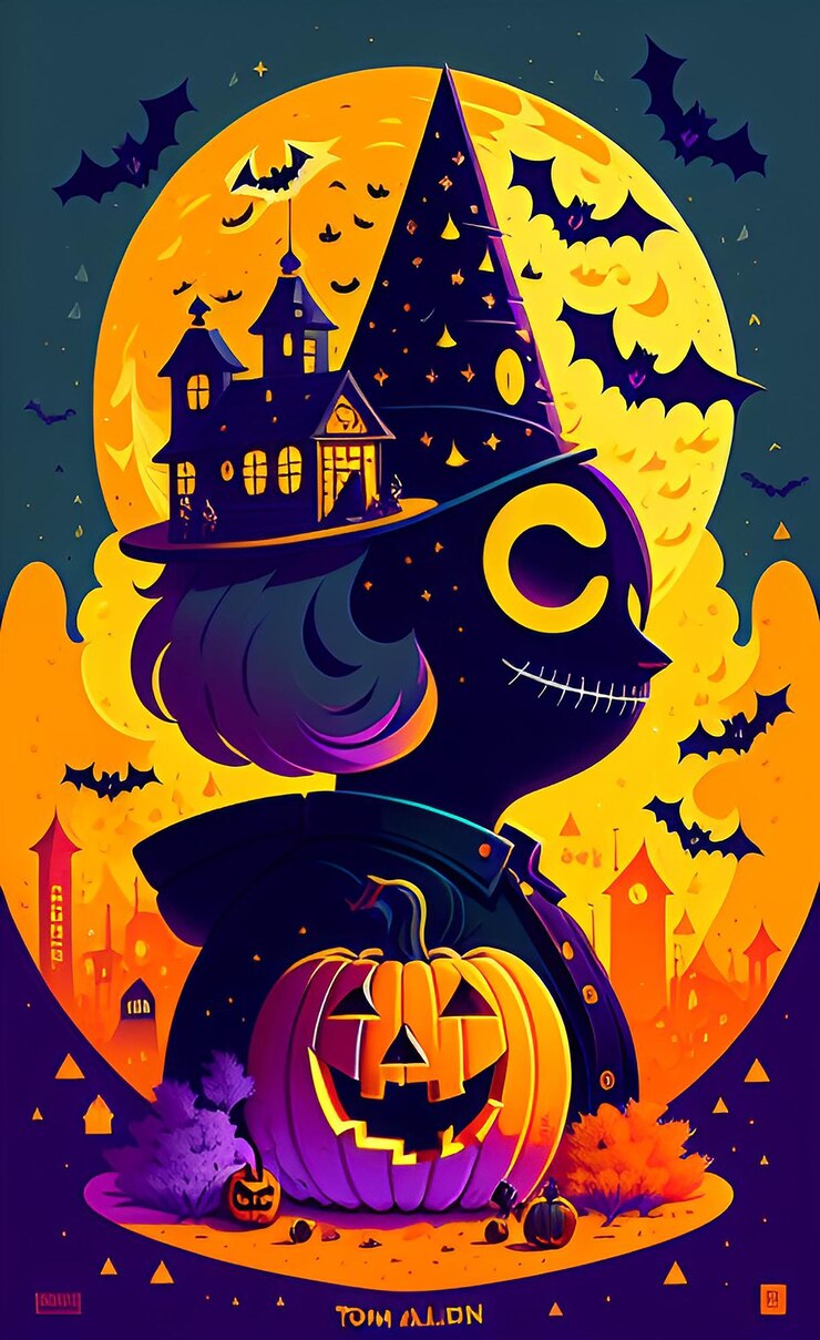 Cartel de Halloween con calabazas Scary Banner