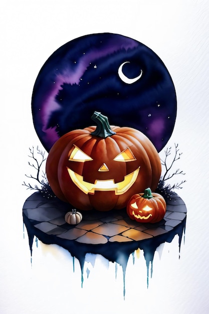 Cartel de Halloween con fondo de calabaza