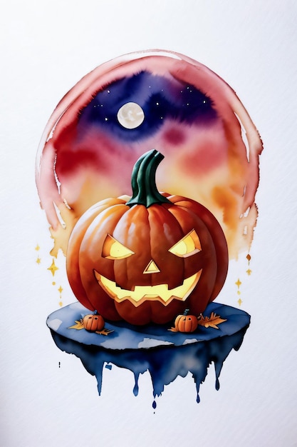 Cartel de Halloween con fondo de calabaza