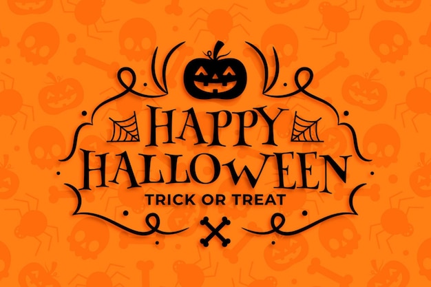 Foto un cartel de halloween o halloween con una calabaza en la parte superior.