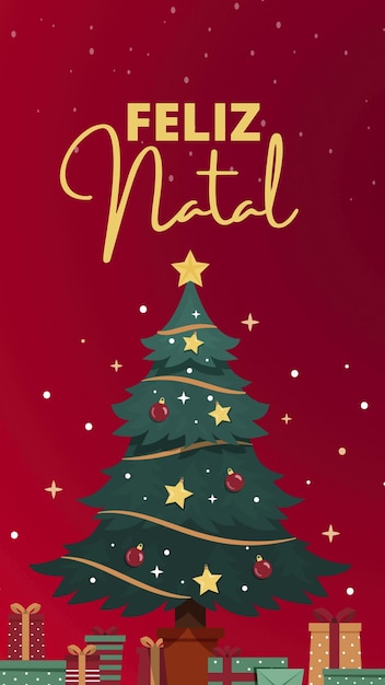 El cartel de la historia de Feliz Navidad está listo.