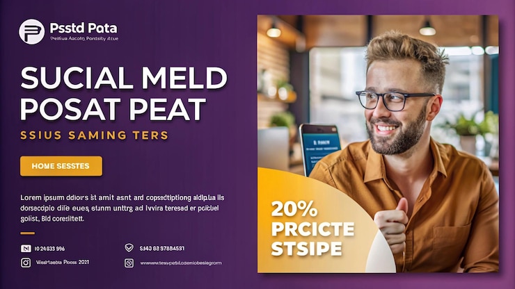Foto un cartel para un hombre con gafas que lee citas por todas partes