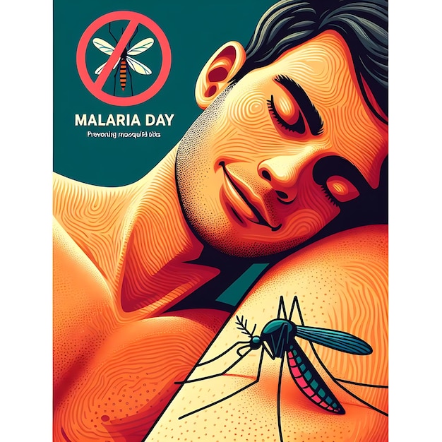 Foto un cartel para un hombre con un mosquito en un no mosquito