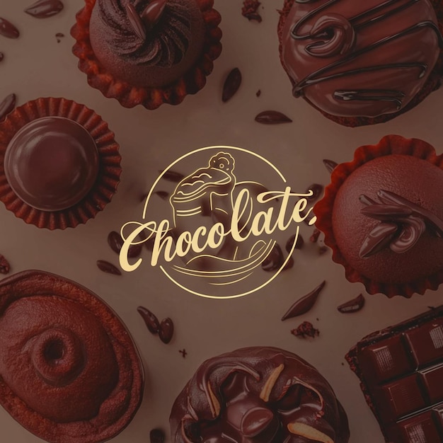 un cartel con una imagen de chocolates y chocolates
