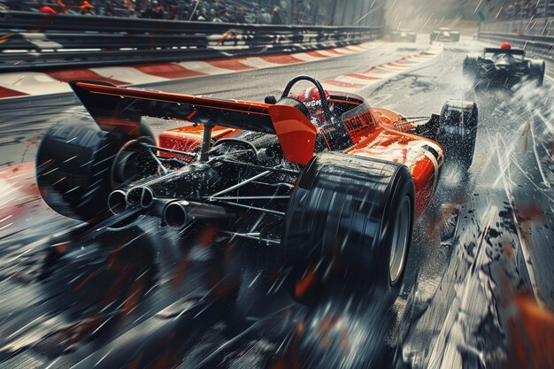 Un cartel inspirado en el vintage con la Fórmula C retro