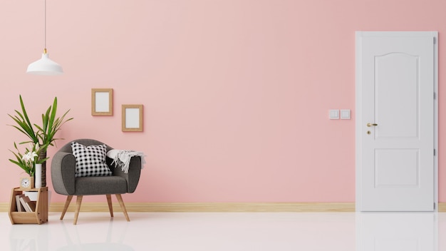 Cartel interior simulacro sala de estar con sofá blanco colorido