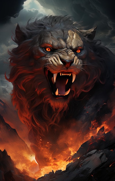 un cartel para un león con la palabra im en él