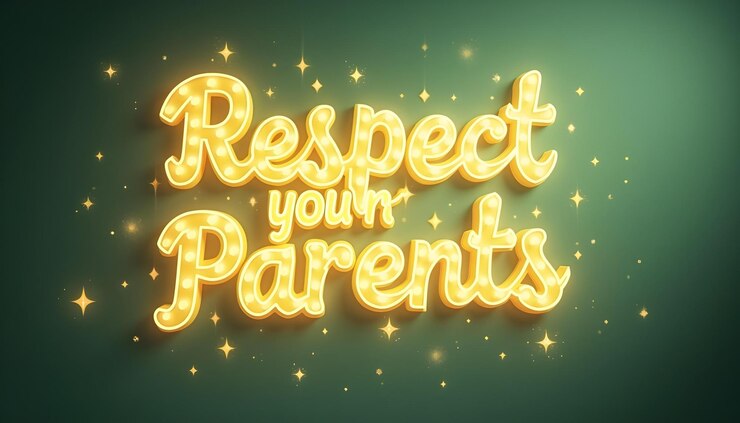 Foto un cartel con un letrero de neón que dice respeta a tus padres