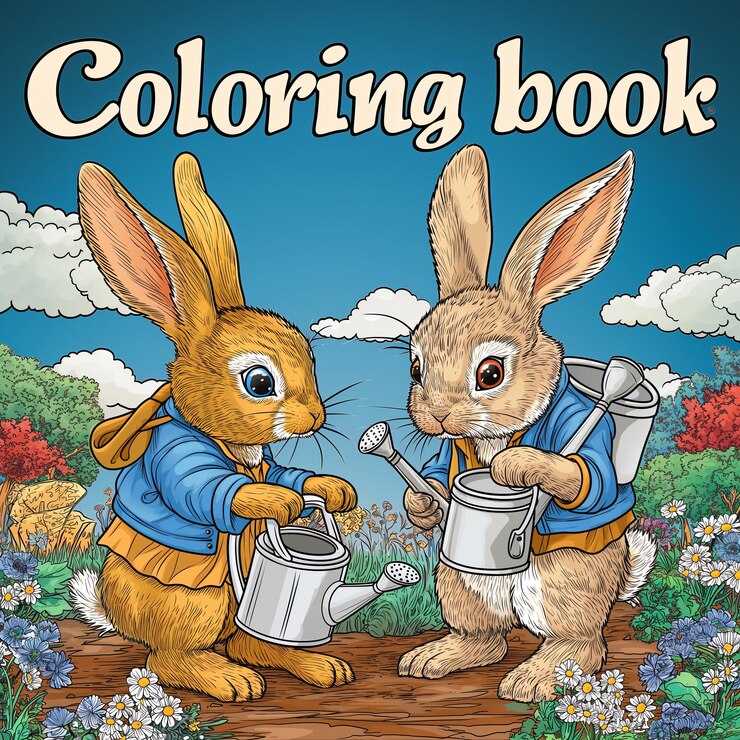 Foto un cartel para el libro de conejos libro de colores
