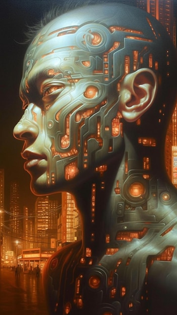 Un cartel para el libro cyberpunk.