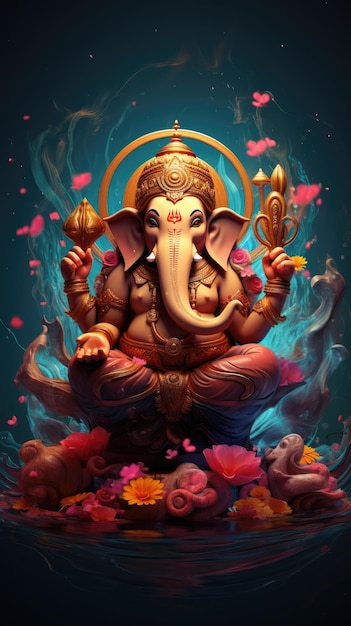 Cartel de Lord Ganesh para Ganesh Chaturthi, un festival religioso indio