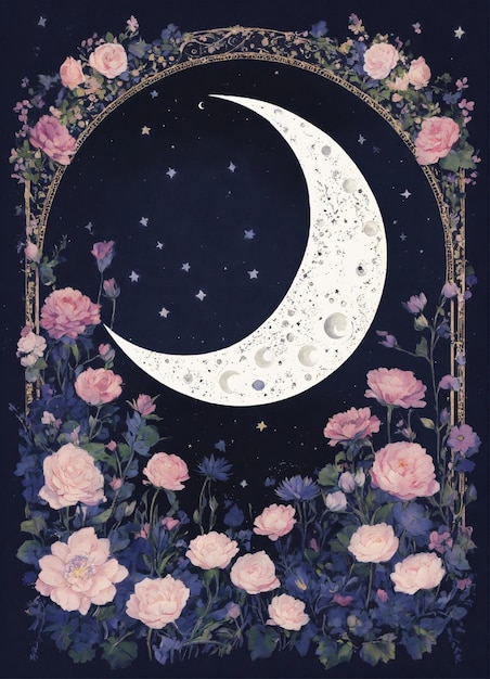 un cartel para una luna y las estrellas