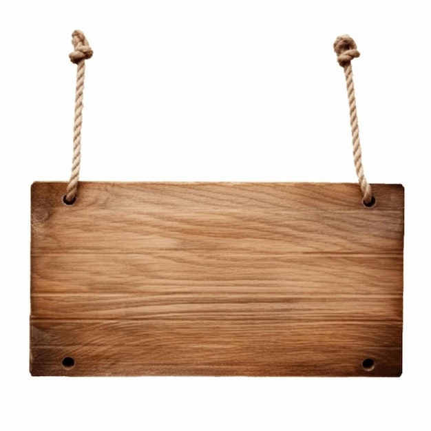 Un cartel de madera colgado de una cuerda que dice "madera".