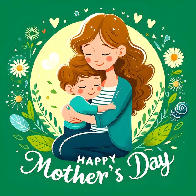 Foto un cartel para madre e hijo con las palabras feliz día de la madre