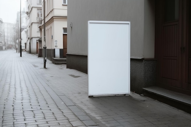 un cartel de maqueta blanco en blanco aislado fuera de AI generativo