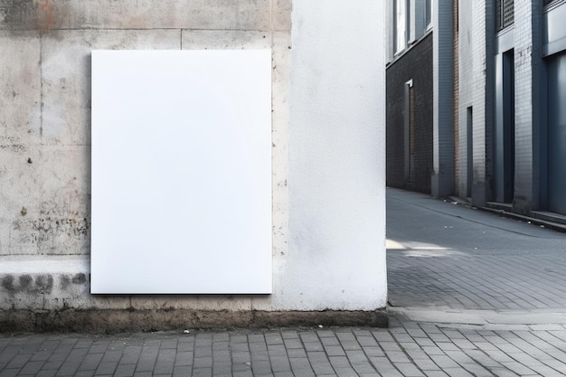 un cartel de maqueta blanco en blanco aislado fuera de AI generativo