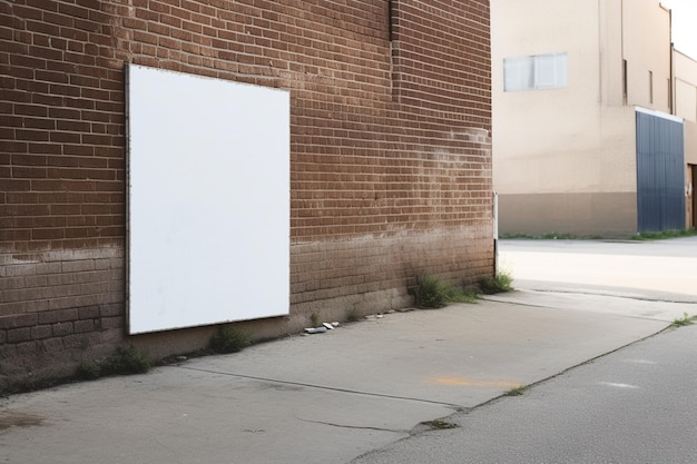 un cartel de maqueta blanco en blanco aislado fuera de AI generativo