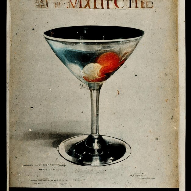 Foto un cartel para el martini con un martini en él