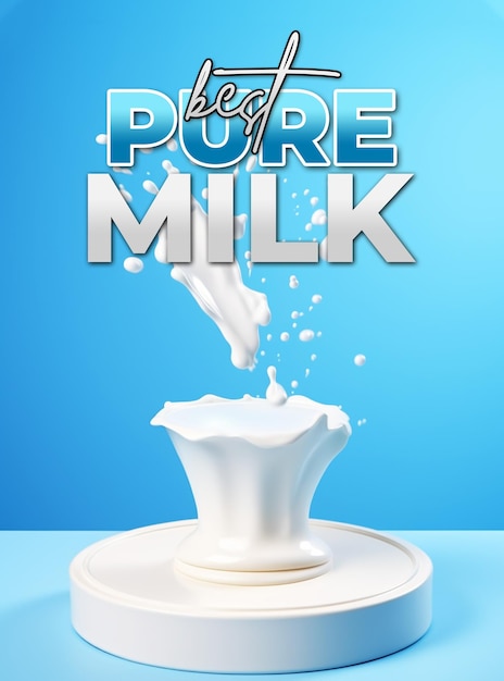 Foto un cartel para el mejor fondo de plantilla de leche natural pura