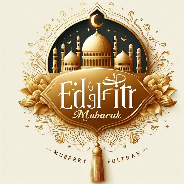 Foto un cartel para el mes de ramadán tarjeta de felicitación eid mubarak