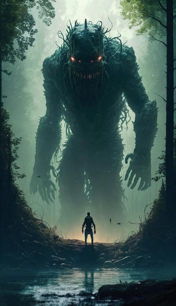 El cartel del monstruo oscuro para la película el monstruo oscuro
