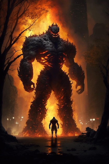 Un cartel para el monstruo de la película.