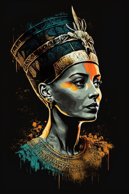 Un cartel de una mujer con una corona en la cabeza.