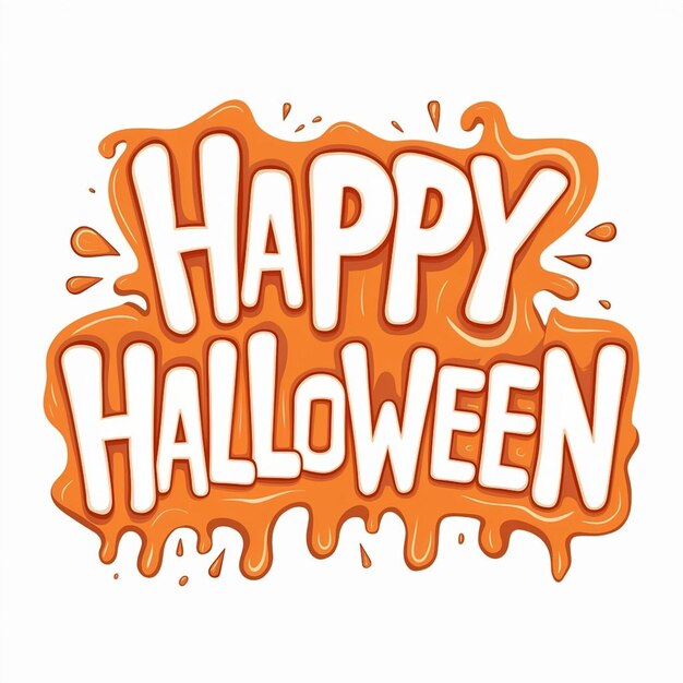 un cartel naranja y naranja que dice feliz Halloween