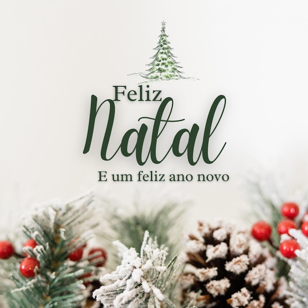 un cartel para Navidad con un árbol de Navidad en él