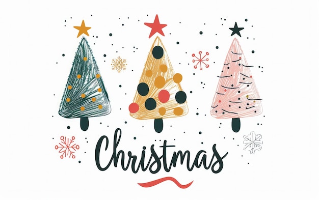 un cartel para Navidad con un árbol de Navidad y una estrella