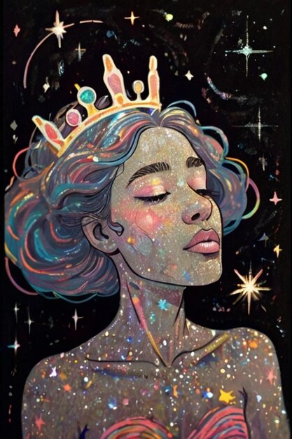 un cartel de una niña con una corona y las palabras princesas en él