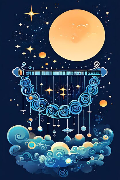 un cartel para la noche de la luna y las estrellas