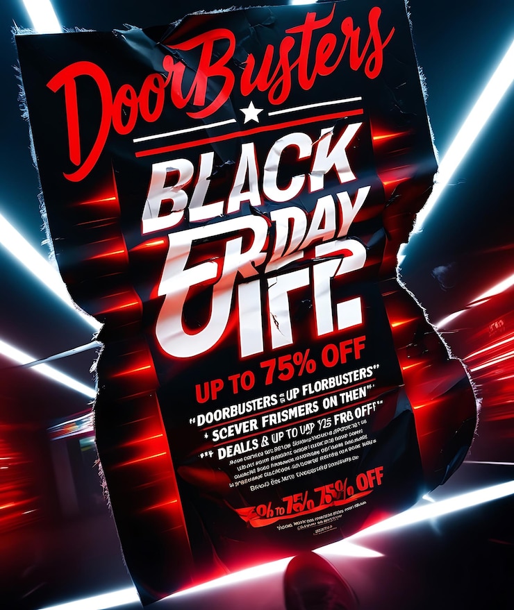 Foto un cartel para la noche del viernes negro en el programa