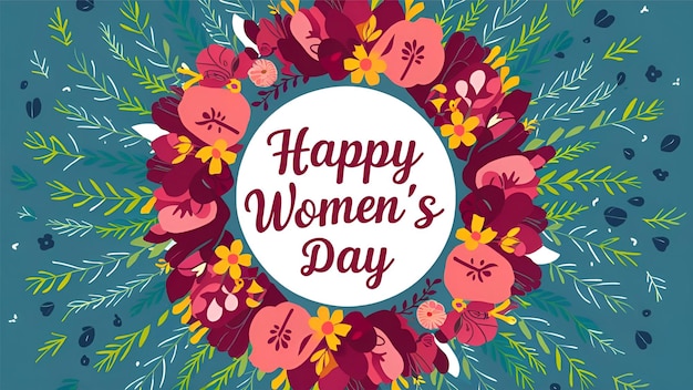 un cartel con las palabras feliz día de la mujer en él