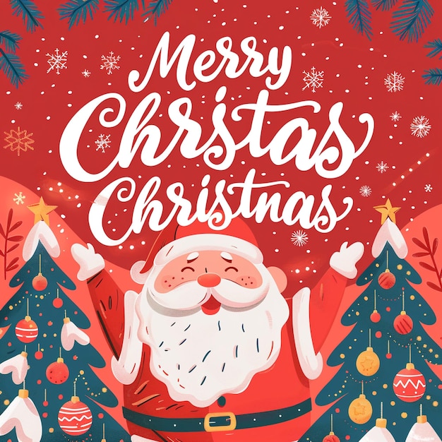 un cartel con un Papá Noel en él
