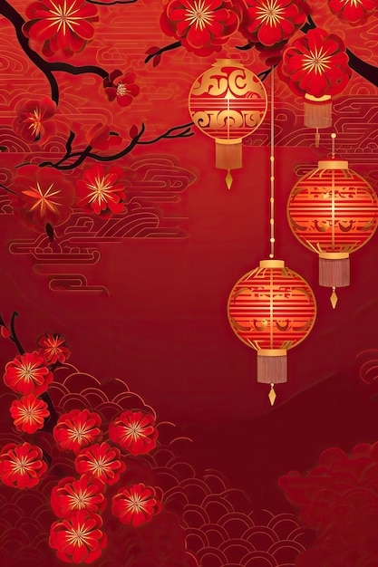 Cartel de papel tapiz de fondo de año nuevo chino