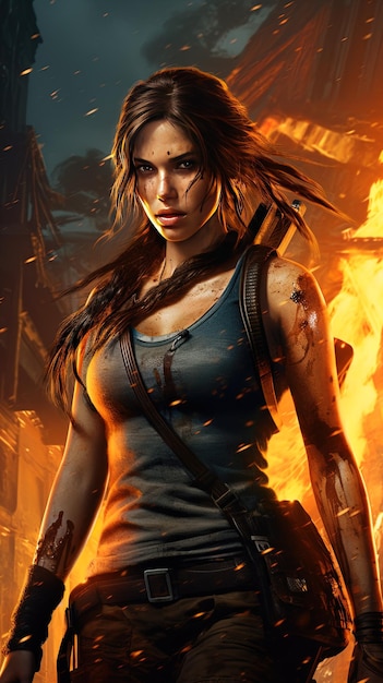 Foto un cartel para una película llamada la chica que está en el fuego