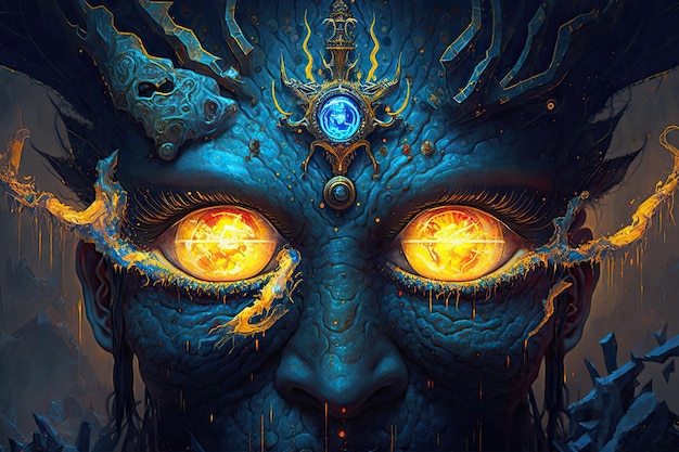 El cartel de la película el ojo azul del demonio.